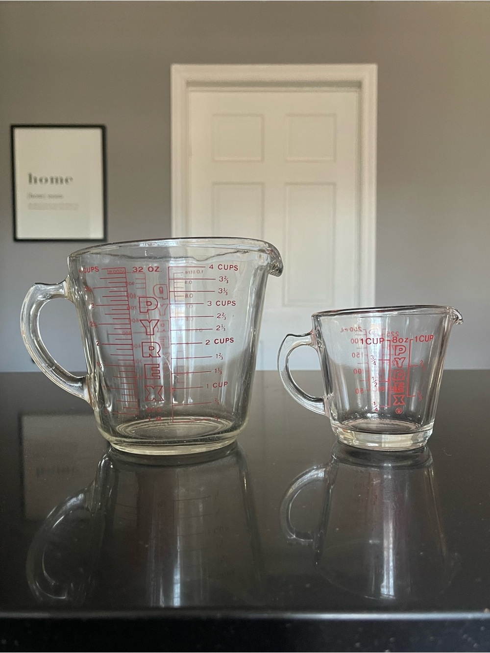 Vintage Pyrex Clear Glass Measuring Cup Set - Clear